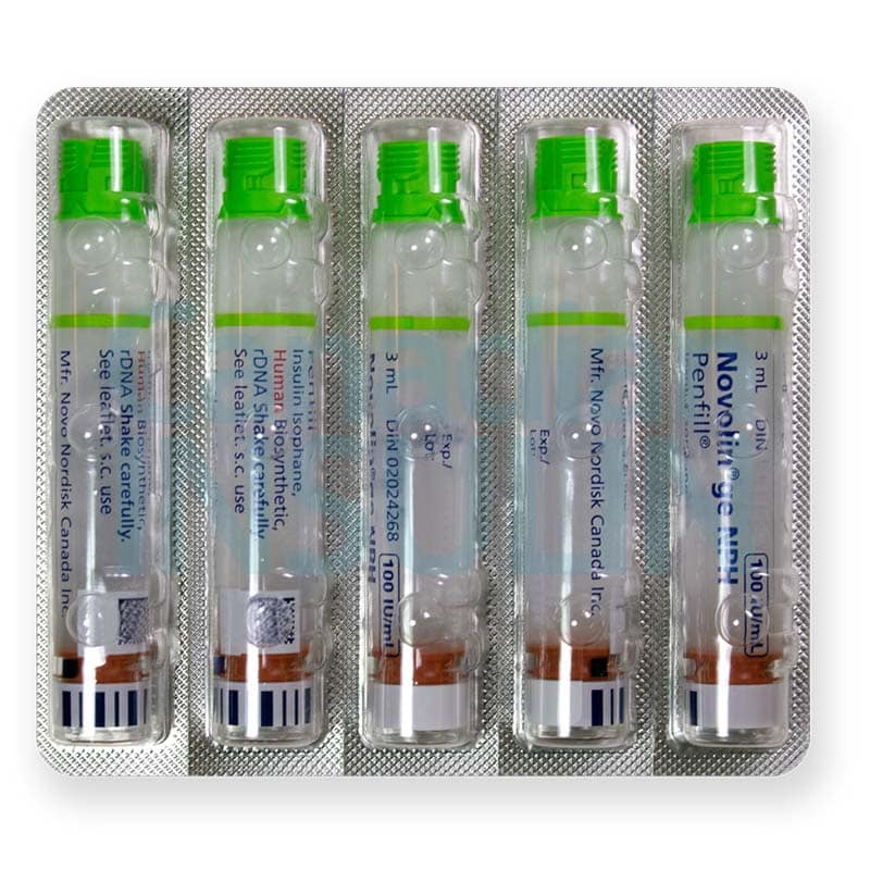 Novolin GE NPH Penfill Cartridge 5 novolin ge nph penfill cartridge